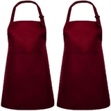 Kinderschürze mit Tasche, 2 Stück Kinder Chef Schürzen, Küche Kochen Garten Schürzen, verstellbare Kleinkind Schürzen zum Backen Basteln Malen (M 3-6 Jahre)