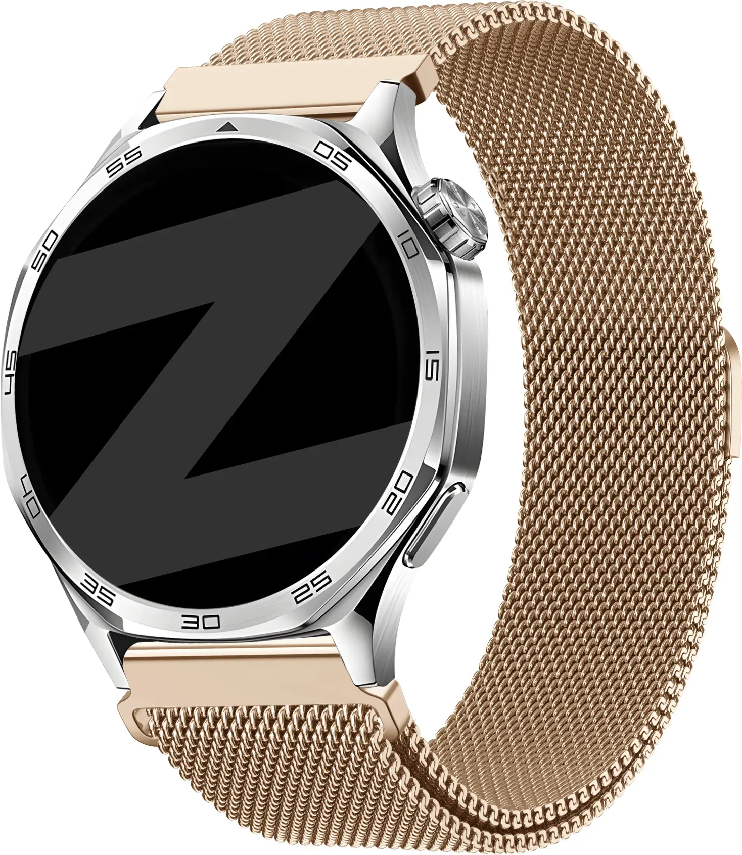 Bandz Oozoo Smartwatch 20mm Armband Milanese 'Easy Fit' für Oozoo Smartwatch 20mm - Roségold - Magnetischer Verschluss