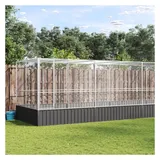 vidaXL Voliere mit Erweiterung Silbern 832x207x212 cm Stahl
