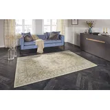 ELLE Decoration Nain Orientalischer Teppich - Kurzflor Vintage-Look Orientalisch Ornamente-Muster Klassischer Orientteppich für Wohnzimmer Esszimmer Flur oder Schlafzimmer Goldgelb, 160x230cm