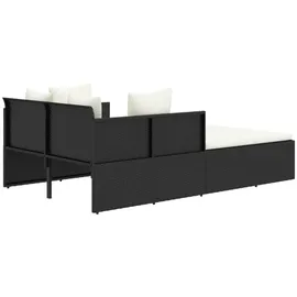vidaXL Sonnenliege mit Kissen 182 x 118 x 63 cm Schwarz
