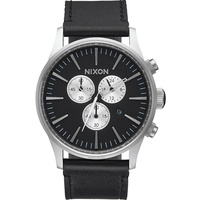 Nixon Unisex Erwachsene Chronograph Quarz Uhr mit Leder Armband A405-000-00