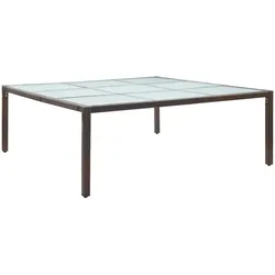vidaXL Garten-Esstisch Braun 200×200×74 cm Poly Rattan