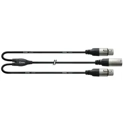 Cordial INTRO CFY 0,3 MFF, 0,3 m, REAN XLR male / 2 x XLR female
