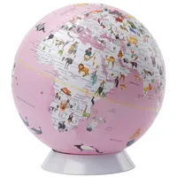 Troika Globus WILDLIFE WORLD pink Ø weiß, Ø 25cm, politisches Kartenbild