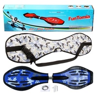 FunTomia Waveboard Waveboard mit Mach1 ABEC-9 Kugellager, LED Rollen & Tragetasche blau