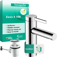 Hansgrohe Zesis S 100 CoolStart, mit Zugstangen-Ablaufgarnitur, Chrom,