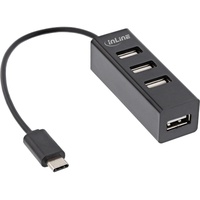 InLine USB 2.0 4-Port Hub, USB-C Stecker auf 4x USB-A Buchse, Kabel 15cm,