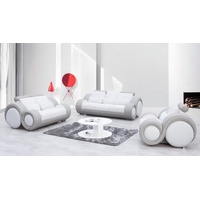 JVmoebel Sofa Moderne Sofas 3+2+1 Sitzer Set Design Sofas Polster Couchen Textil, Made in Europe grau|weiß