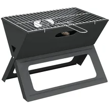 vidaXL Holzkohlegrill Faltbar schwarz