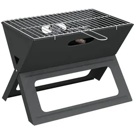 vidaXL Holzkohlegrill Faltbar schwarz
