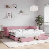 VidaXL Tagesbett, Ausziehbar mit Schubladen, Bettsofa Gästebett für Schlafzimmer