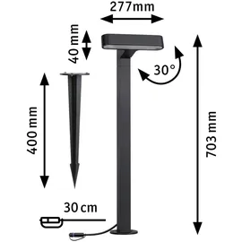 Paulmann Plug & Shine Ito Horizontal IP65 3000 K 6 W Anthrazit