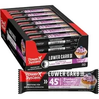 Power-System Proteinriegel Lower Carb, 28 Riegel, Blueberry Cupcake, je 40g, pro Riegel 18g Protein