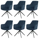 6er-Set Esszimmerstuhl HWC-L80, Küchenstuhl Stuhl, drehbar, Metall Stoff/Textil