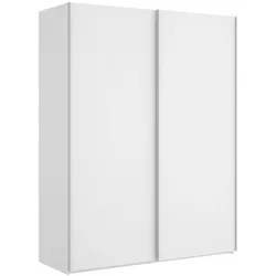 Dmora Kleiderschrank Nuptse, Garderobe für Schlafzimmer, Kleiderschrank mit 2 Schiebetüren, 150x65h204 cm, Weiß