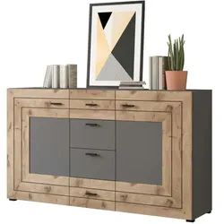 Sideboard , grau , Maße (cm): B: 160 H: 90