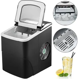 Vevor 12kg Eiswürfelmaschine mit LCD Anzeige Eiswürfelbereiter Schwarz Kommerzielle Eismaschine Ice Maker - Schwarz