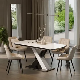 Vicco Chinto 120 x 76 x 80 cm schwarz/weiß hochglanz