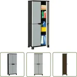 Kunststoffschrank 68x39x171,5 Cm Rattan-design - Aufbewahrungsbox - Garderobe - Regal - Kunststoffeinrichtung - Wohnzimmermöbel - The Living Store