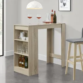 [en.casa] Bartisch Kouvola 110 x 50 x 103 cm Eiche-Optik Beige