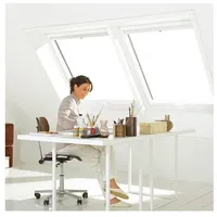 VELUX Dachfenster Lichtlösung DUO Kunststoff THERMO weiß Fenster, 66x118 cm (FK06)