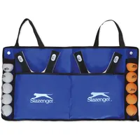 Slazenger Tischtennis Set - 15 Teilig - 4 Tischtennisschläger, 10 Tischtennisbälle und 1 Tragetasche - Einfach Mitnehmen - Mehrfarbig