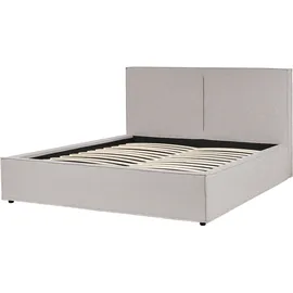 Beliani Polsterbett Hellgrau Textil, 160x200 cm