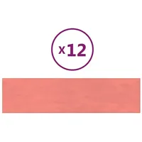 VidaXL Wandpaneele 12 Stk. Rosa 60x15 cm Samt 1,08