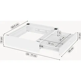 [en.casa] Verbindungsrahmen Buxton mit Schublade, Weiß, 60 x 54 cm