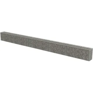 vidaXL Gabionenwand mit Abdeckung Verzinkter Stahl 600×30×50 cm