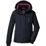 killtec Mädchen Skijacke/Funktionsjacke mit Kapuze und Schneefang KSW 205 GRLS SKI JCKT, schwarz blau, 140, 43553-000