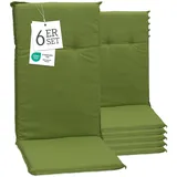 Beo Gartenstuhlauflagen Hochlehner 4er Set Barcelona | Made in EU nach Öko-Tex Standard | Hochlehner Auflagen waschbar | Atmungsaktive Stuhlauflagen Hochlehner mit Blumen in Hell-Blau