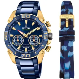 Festina Chrono Bike Connected 45 mm blau/gold