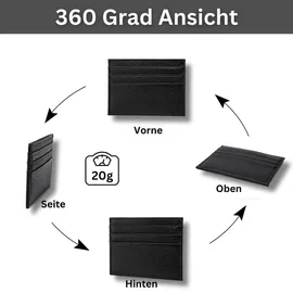 Fomax Kartenetui aus echtem Leder, elegantes Design mit übersichtlicher Anordnung, Cafe