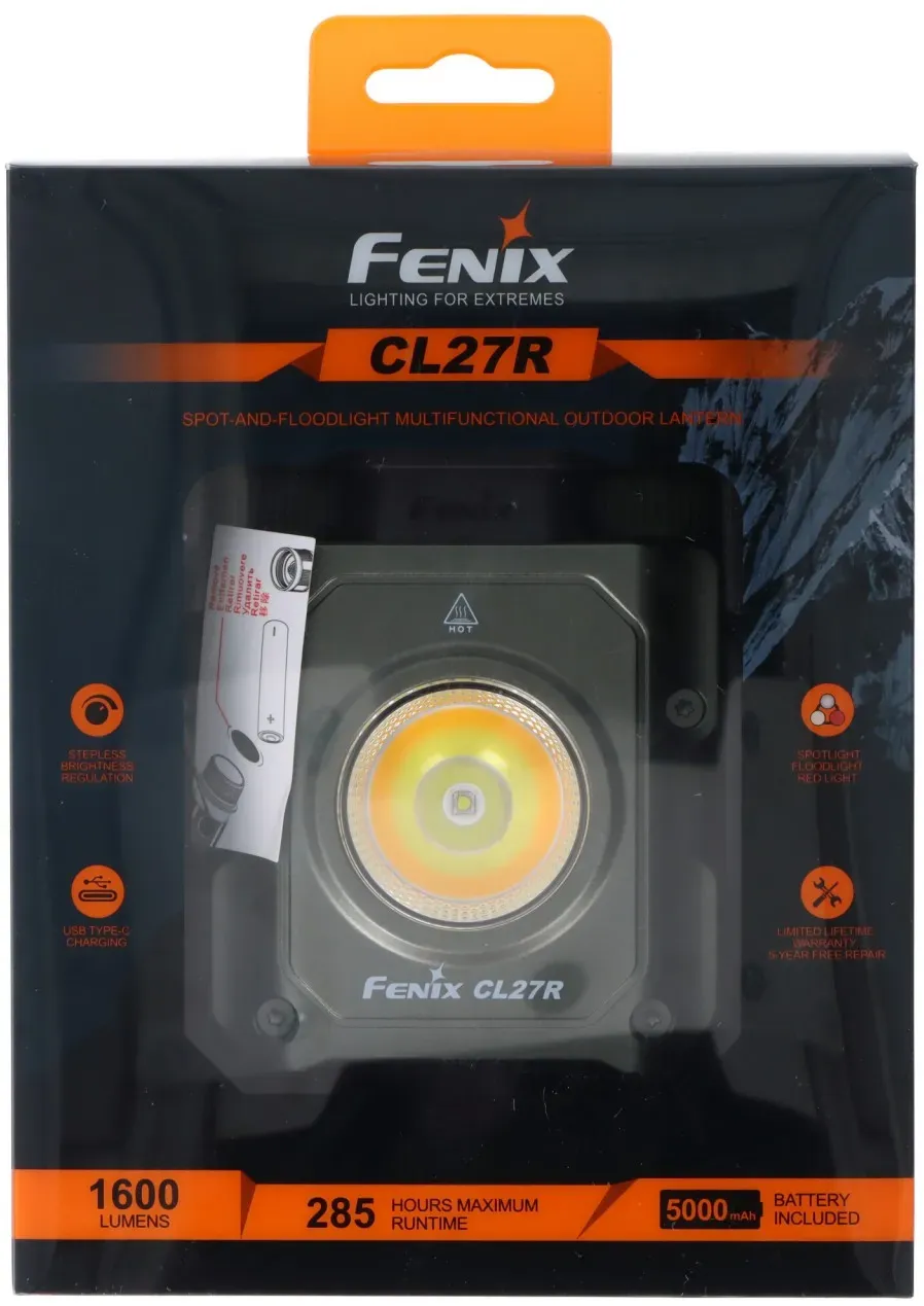 Fenix CL27R LED Industrie- und Campingleuchte, 3 Lichtquellen, 360° drehbarer Magnetgriff, mit Stativgewindeanschluss