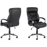 MID.YOU Chefsessel, Schwarz, Metall, Textil, 64.5x120x83 cm, Sitzfläche 360° drehbar, Arbeitszimmer, Bürostühle, Drehstühle