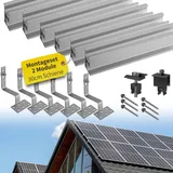 Avoltik Solar Halterung Ziegeldach I Set für 2 PV Module 30-40mm I Solarmodul Halterung für Ziegeldächer I PV-Modul Halterung inkl Montageset I Solarmodulbefestigungsset I PV-Zubehör