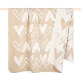 PAD HEART Kuscheldecke 150 x 200 cm Beige
