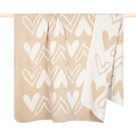 PAD HEART Kuscheldecke 150 x 200 cm Beige
