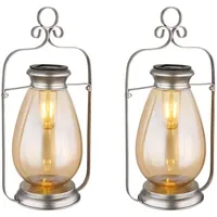 MeineWunschleuchte 2er Set Outdoor Solarlampen Solarbeleuchtung Garten & Balkon
