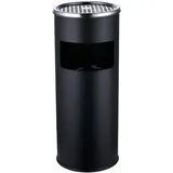 Relaxdays Standaschenbecher mit Inneneimer, 17 l Rauchersäule Hxd: 60,5x24 cm, Eisen, schwarz/silber