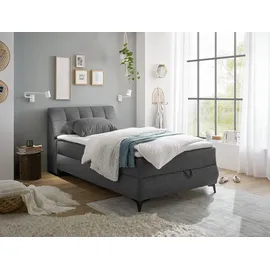 ed exciting design Boxbett / Polsterbett 120 x 200 cm, mit Bettkasten Anthrazit - grau