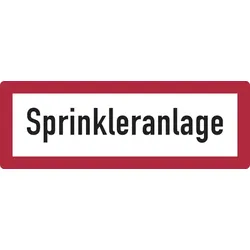 Feuerwehrschild, Sprinkleranlage - DIN 4066 - 297x105 mm Folie selbstklebend