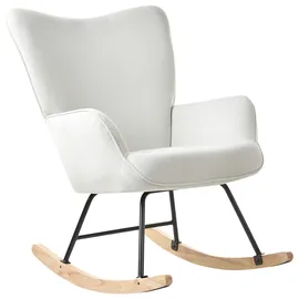 Beliani Schaukelsessel ARSET Cord 78 x 95 x 70 cm Cremeweiß