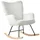Beliani Schaukelsessel ARSET Cord 78 x 95 x 70 cm Cremeweiß