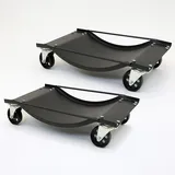 TRUTZHOLM 2X Rangierhilfe für PKW Tragkraft 900 kg/Paar aus pulverbeschichtetem, rostfreiem Stahl mit 360° drehbaren Schwerlastrollen Rangierwagenheber Rangierroller Wagenheber in schwarz