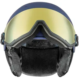 Uvex Wanted vis WE Skihelm, mit Visier-Blau-54-58