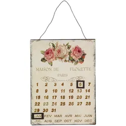 Metallbild AMBIENTE HAUS "Metallbild Kalender - Rosen 25x33cm", bunt (farbe bild(er): bunt), B:33cm H:25cm T:0,1cm, Eisen, Bilder