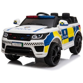 TPFLiving Elektro-Kinderauto GB-Polizei Auto - Kinderauto - Elektroauto - Kinderfahrzeug mit Multifunktionslenkrad mit Musik Effekten - Sicherhei...